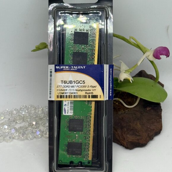 Super Talent The Power of Memory T6UB1GC5 / 1G/64x8 - Sealed Package - Picture 2 of 3
